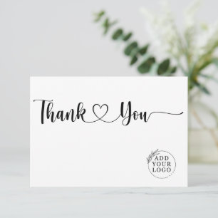 Elegant Company Logo Business Thank You Card