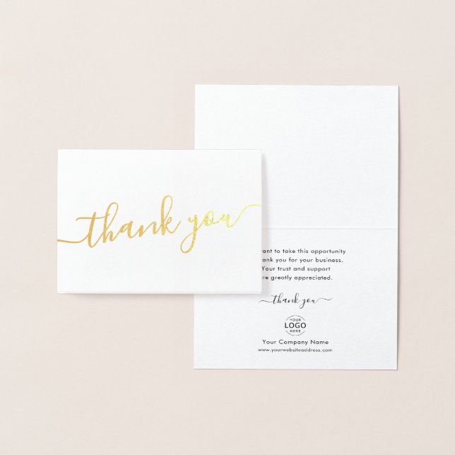 Elegant Company Logo Thank You for Your Business Foil Card (Display)