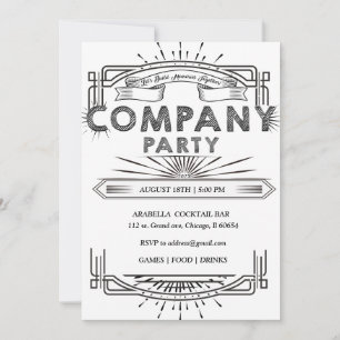 Elegant Company Party Black and White Template