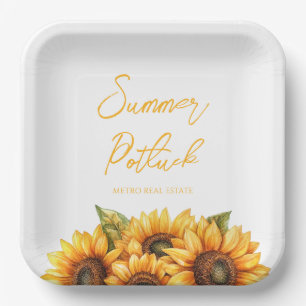Elegant Company Summer Event Paper Plate