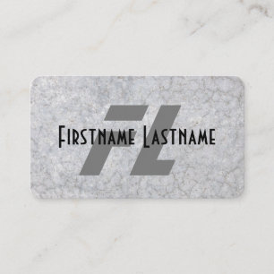 Elegant concrete initials marble stone surface business card