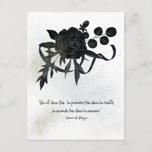 Elegant Condolence Card – Black Rose US