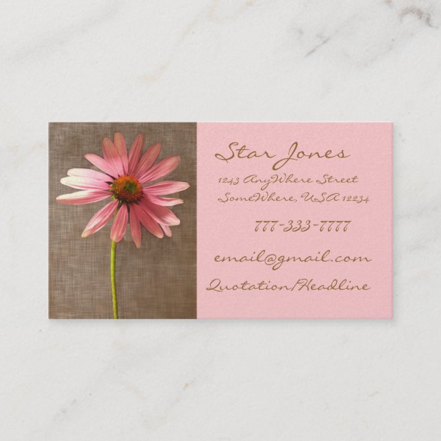 Elegant ConeFlower Business Card - - - (Front)