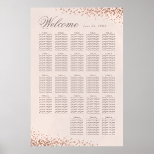 Elegant confetti   20 + Table Wedding Seating Poster