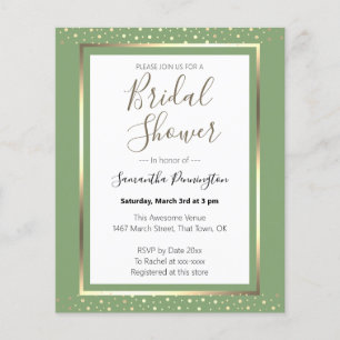 Elegant Confetti Bridal Shower Budget Invitation