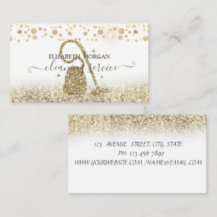 Elegant Confetti  Vacuum cleaner Gold Glitter  Business Card