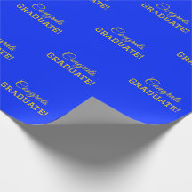 Elegant Congrats Graduate! Large Print Gold Blue