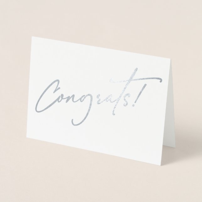 Elegant Congrats script Foil Card (Front)
