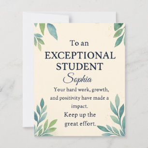 Elegant Congratulations Card for an Exceptional St