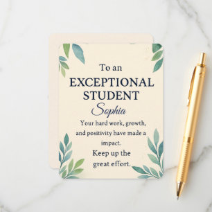 Elegant Congratulations Card for an Exceptional St