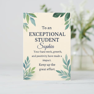 Elegant Congratulations Card for an Exceptional St
