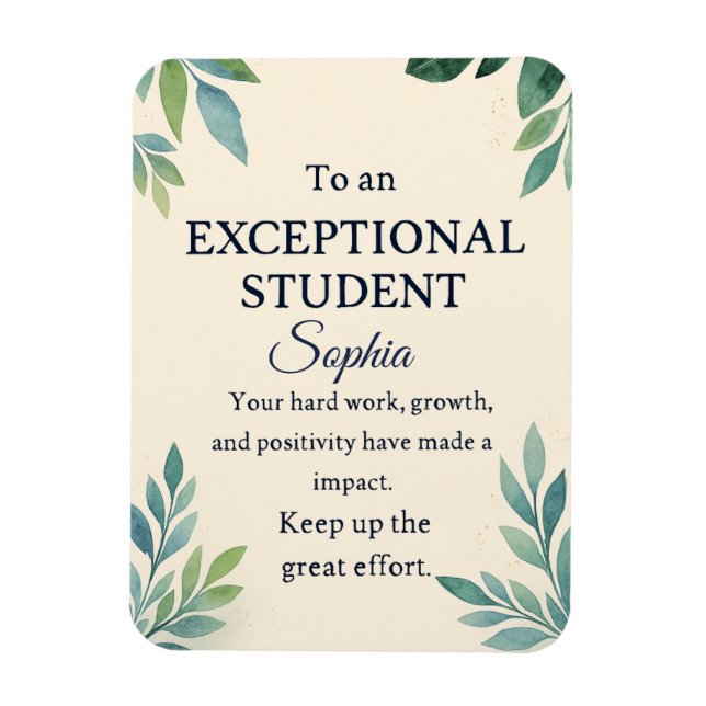 Elegant Congratulations Card for an Exceptional St Magnet (Vertical)