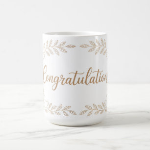 Elegant "Congratulations" Greeting with Doves Coffee Mug