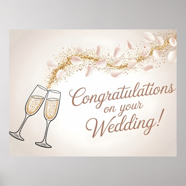 Elegant "Congratulations on Your Wedding"  Poster (Front)