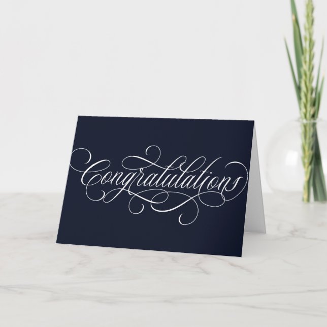 Elegant Congratulations script design Card (Front)
