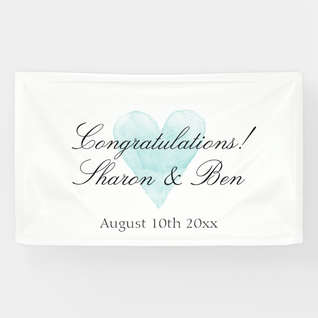 Elegant congratulations wedding banner with heart (Horizontal)