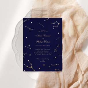 Elegant Constellation Blue And Gold Wedding