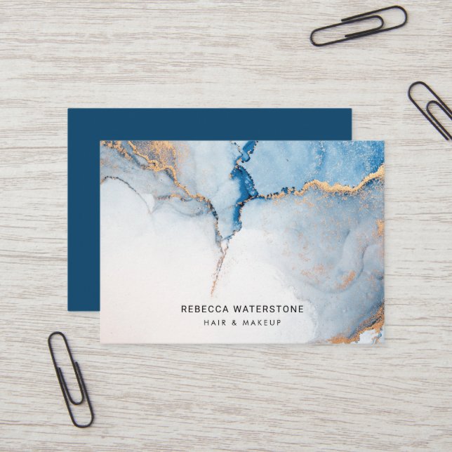 Elegant Contemporary Beauty Custom Business Card (Front/Back In Situ)