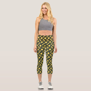 Elegant Contemporary Black and Yellow Leggings