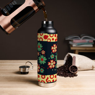 Elegant Contemporary Chic Floral Water Bottle