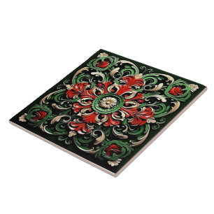 Elegant Contemporary Colourful Modern Ornate Tile