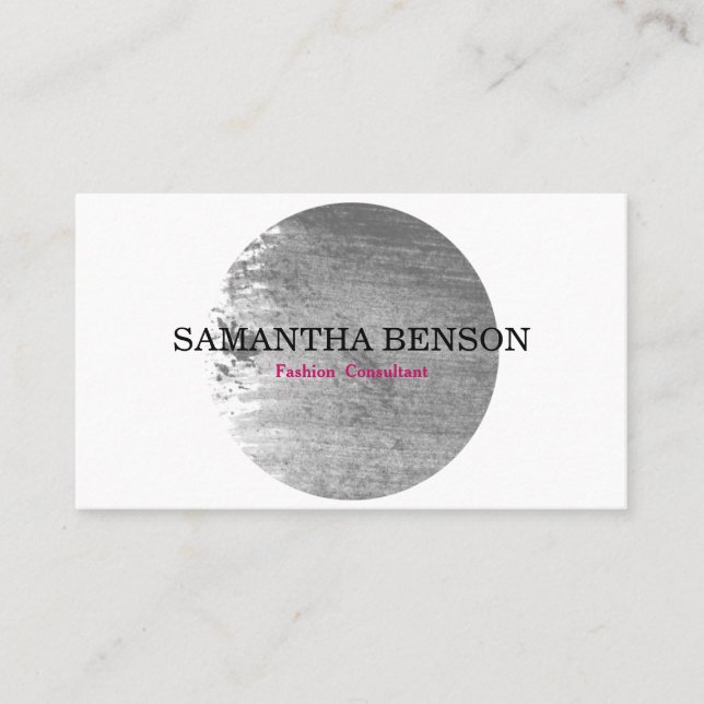 Elegant Contemporary Grey Watercolor Brushed Business Card (Front)