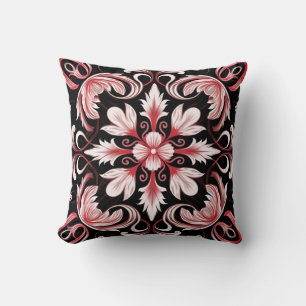 Elegant Contemporary Modern Ornate Burgundy Cushion