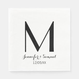 Elegant & Contemporary Monogram & Date Napkin