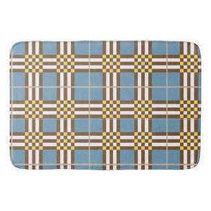 Elegant Contemporary Plaid Bath Mat