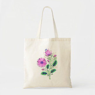Elegant contemporary purple flowers bouquet bag
