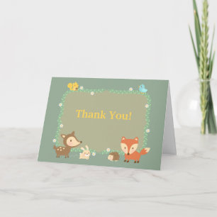 Elegant Contemporary Woodland Animal Thank You Card