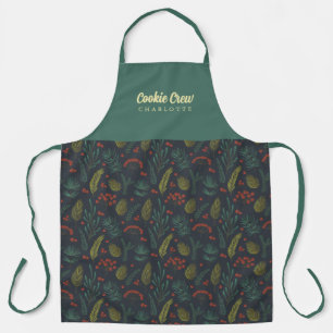 Elegant Cookie Crew Winter Botanical Apron