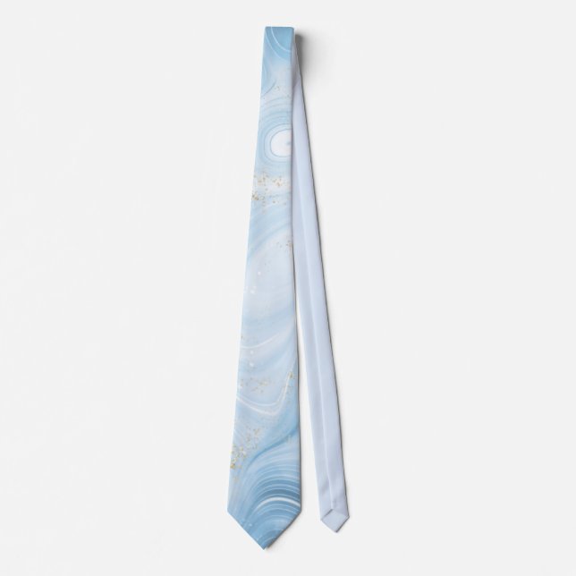 Elegant Cool Blue Agate Tie (Front)