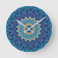 elegant cool blue mandala carpet pattern