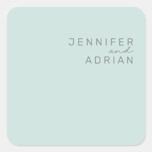 Elegant Cool Mint Minimal ﻿Modern Envelope Seals