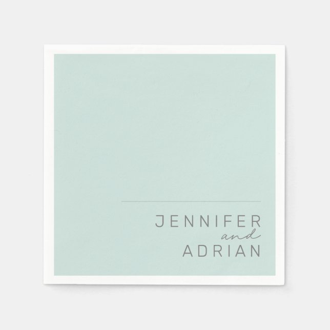 Elegant Cool Mint Minimal Modern Wedding Napkins (Front)