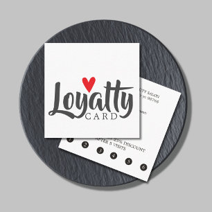 Elegant Cool Red Heart Beauty Salon Loyalty Card