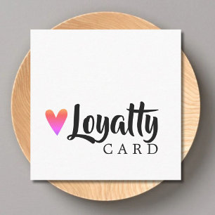 Elegant Cool White Pink Heart Beauty Salon Loyalty Card