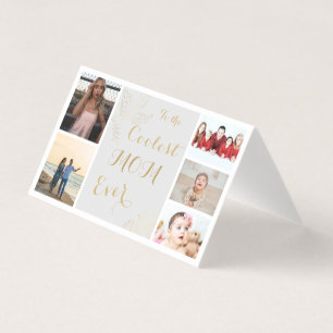 Elegant Coolest Mum Ever Gold Script Photo Card