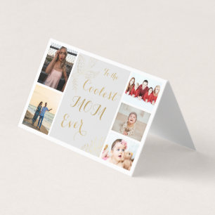 Elegant Coolest Mum Ever Gold Script Photo Card