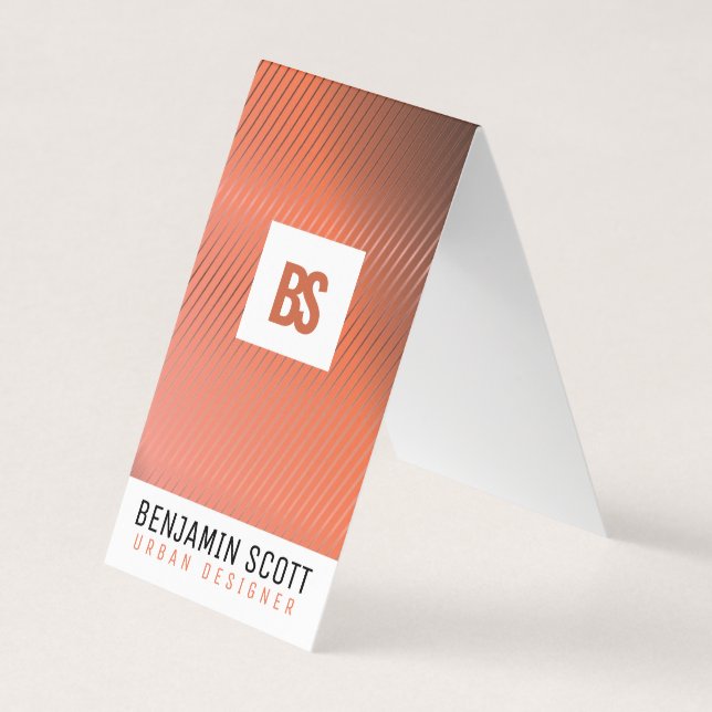 Elegant Copper Background Business Card Design (Front)