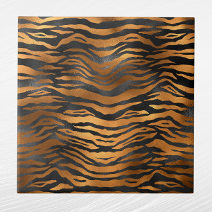 Elegant Copper Black Tiger Animal Print Tile