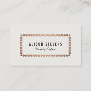 Elegant Copper Border, Makeup Artist Beauty, Salon Business Card