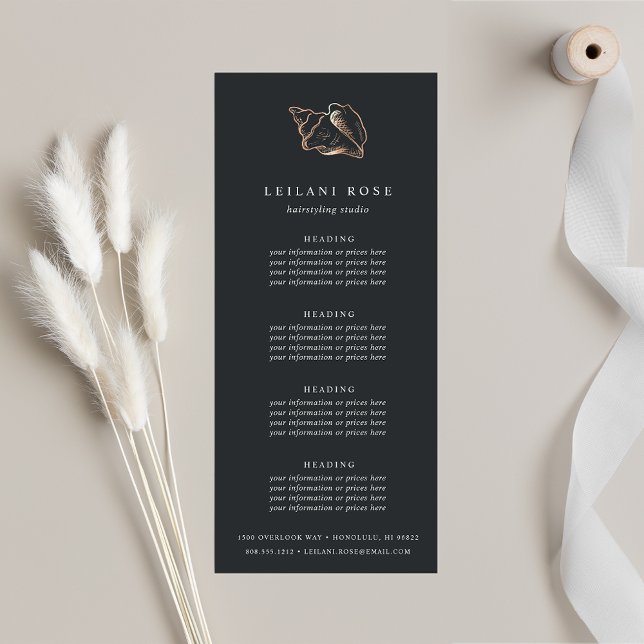 Elegant Copper Conch Shell | Pricing or Services Rack Card (Creator Uploaded)