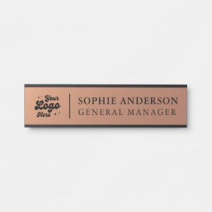 Elegant Copper Custom Logo Name Job Title Door Sig Door Sign