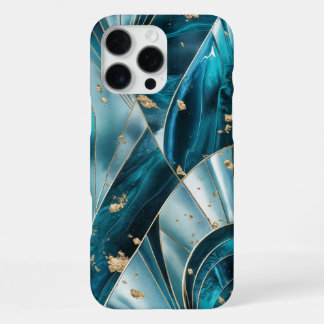 Elegant Copper | Feminine Opulent Teal Gold iPhone 16 Pro Max Case