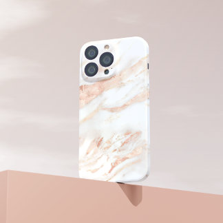 Elegant Copper | Girly Rose Gold Marble iPhone XR Case