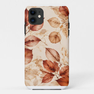 Elegant Copper Gold Autumn Leaves Botanical Patter iPhone 11 Case