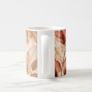 Elegant Copper Gold Autumn Leaves Botanical Patter Coffee Mug