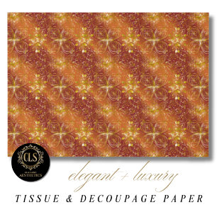 Elegant Copper Gold Florals Luxe Aesthetics Tissue Paper